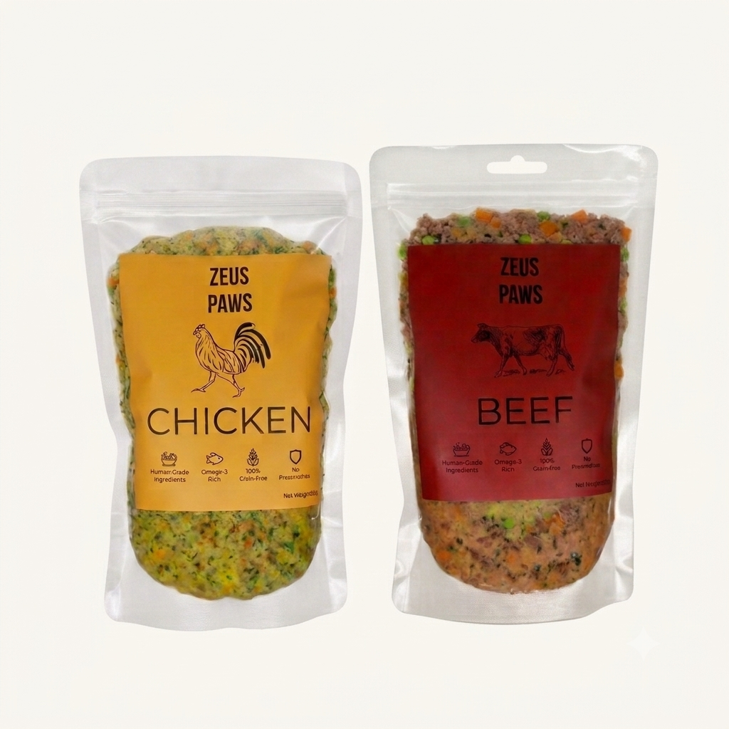 Zeus Paws Trial Box - Human-Grade Dog Food Sampler (2 Meals x 500g)