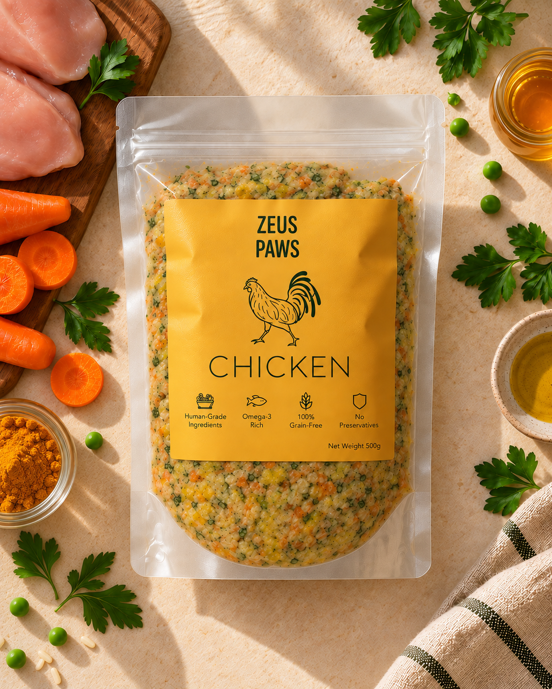 Succulent Chicken Dogs Meal - 500g Pack