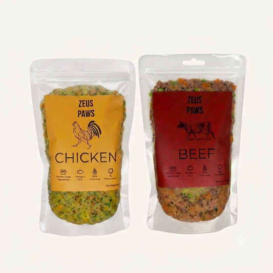 Zeus Paws Trial Box - Human-Grade Dog Food Sampler (2 Meals x 500g)